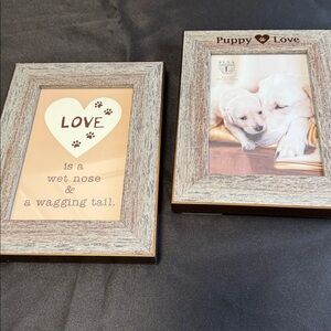 Elsa Gift Set of Two 4” x 6” Pet Statement 🐾 Vertical Photo Frames w Easel Backs